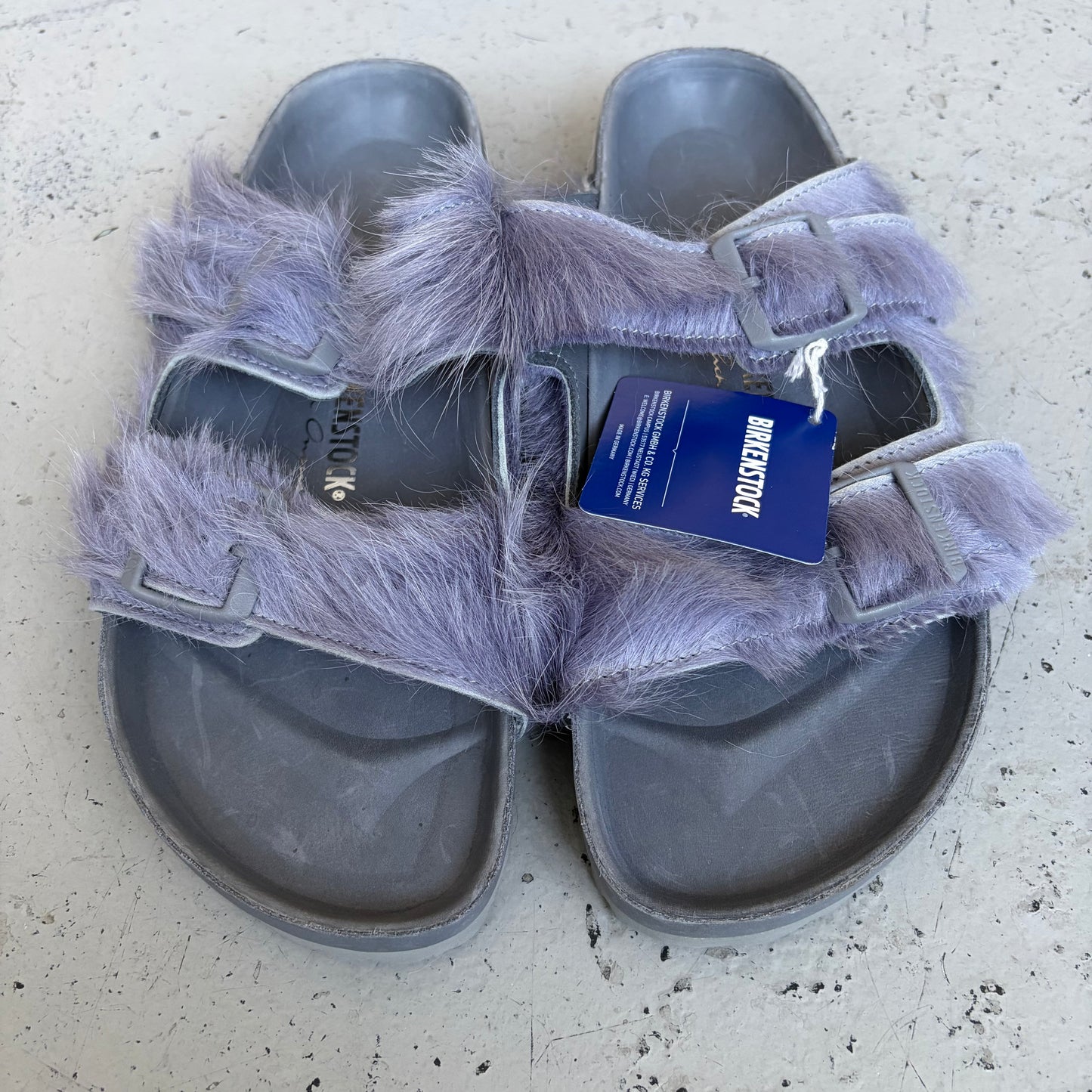 Rick Owens X Birkenstock Arizona Fur Sandals (43)