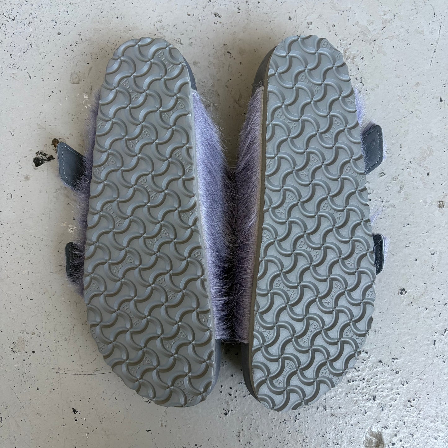 Rick Owens X Birkenstock Arizona Fur Sandals (43)