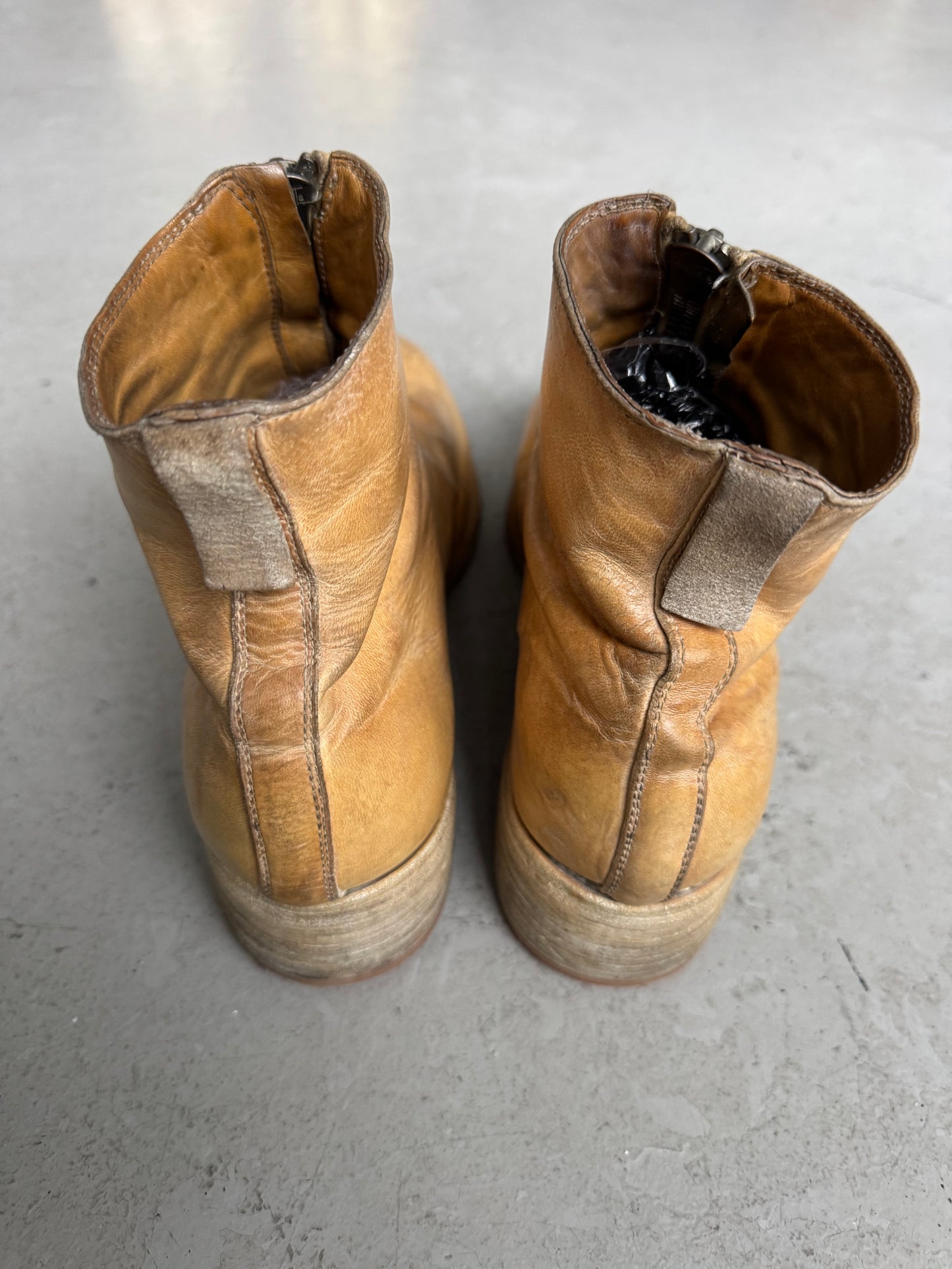 Guidi PL1 Cream Front Zip Horse Leather Boots (42)