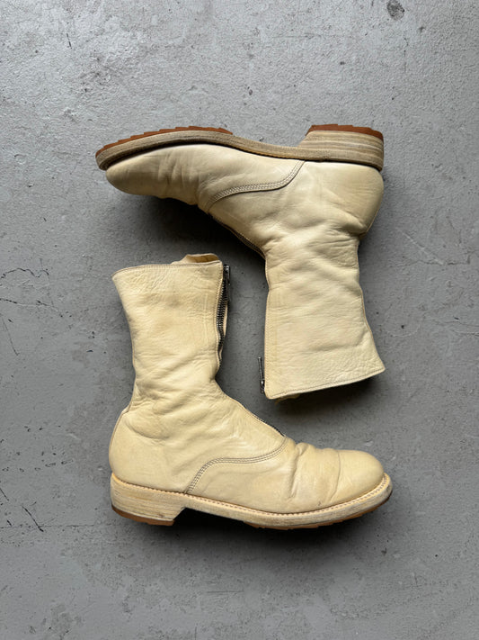 Guidi 310 Cream Front Zip Soft Horse Leather Boots (38)