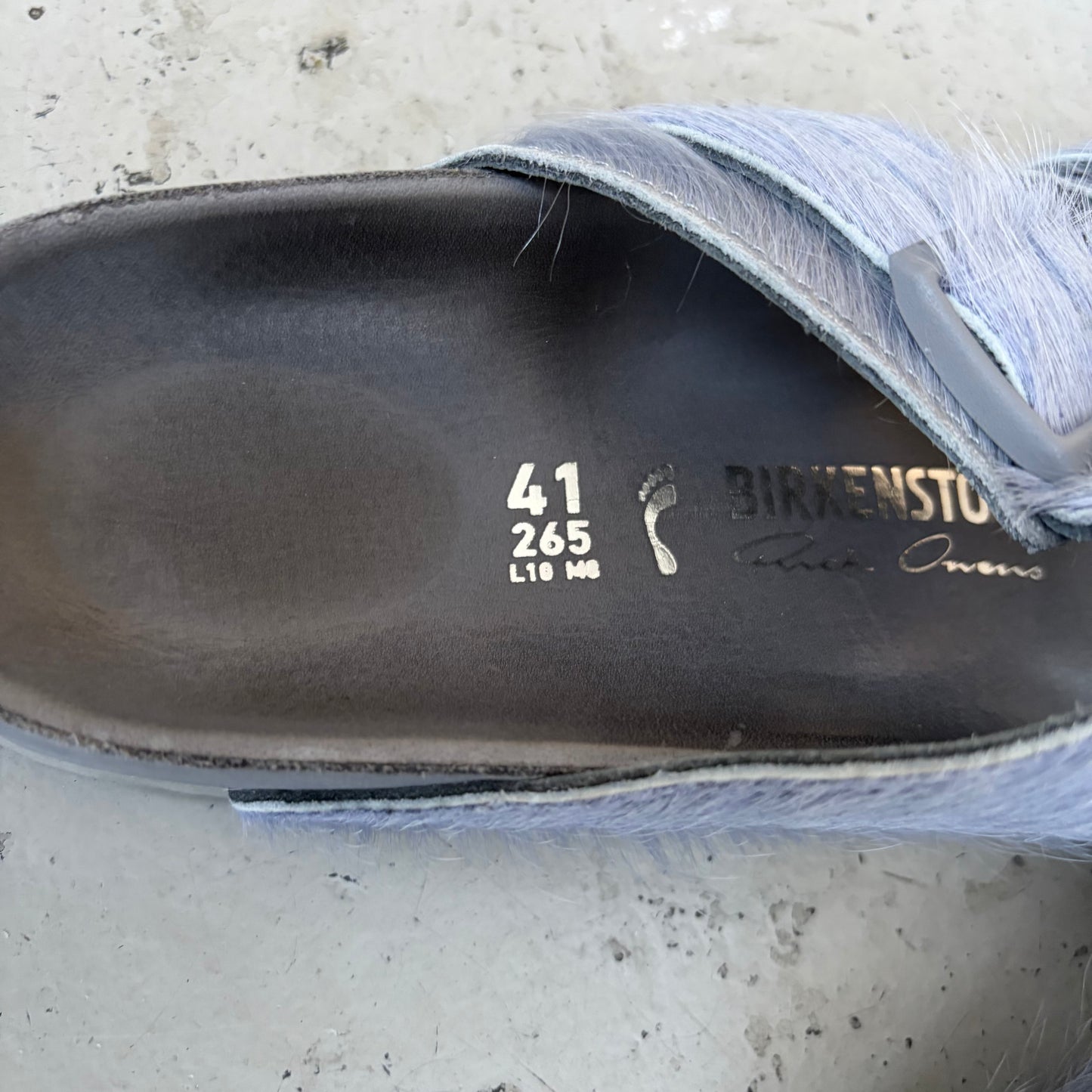 Rick Owens X Birkenstock Arizona Fur Sandals (41)