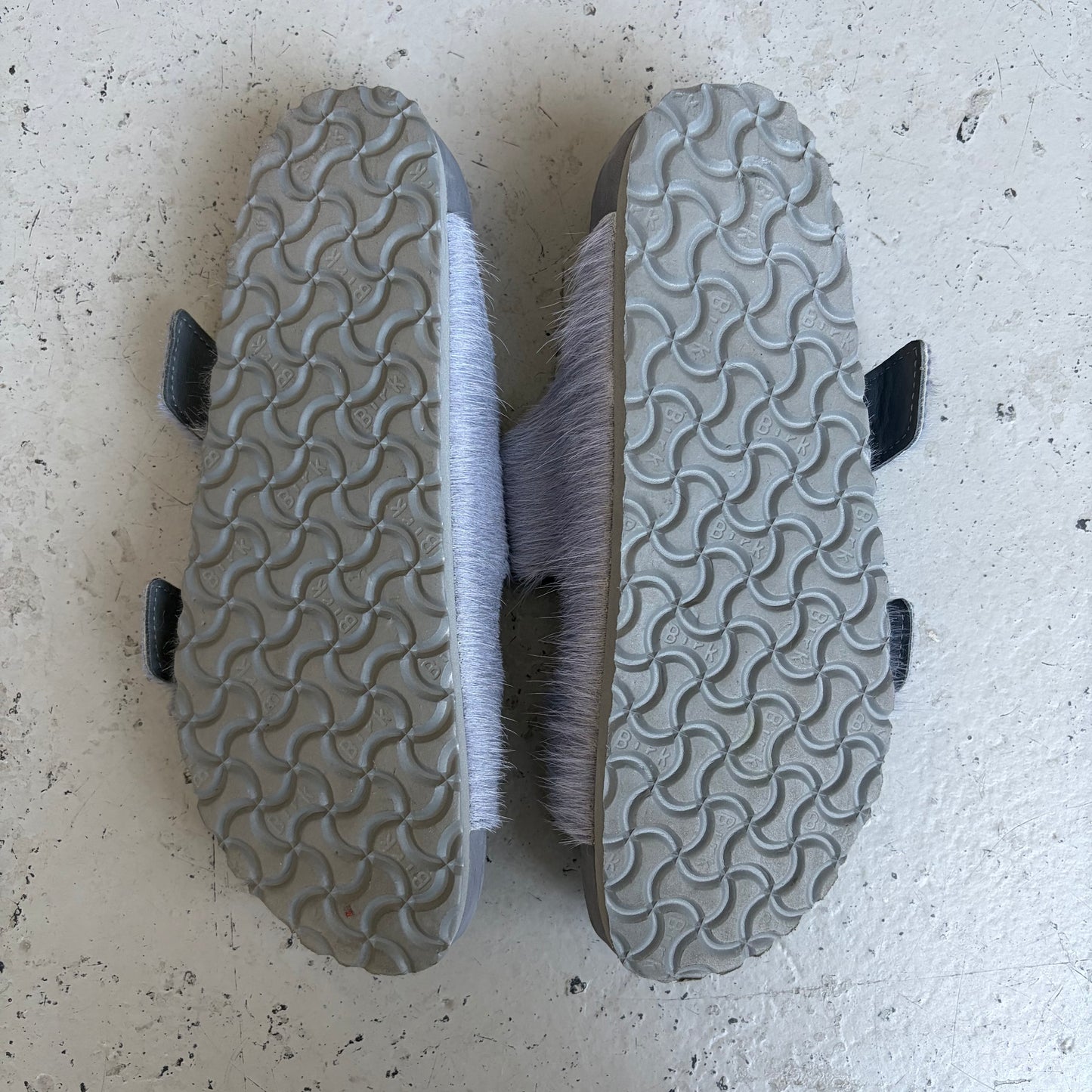 Rick Owens X Birkenstock Arizona Fur Sandals (41)