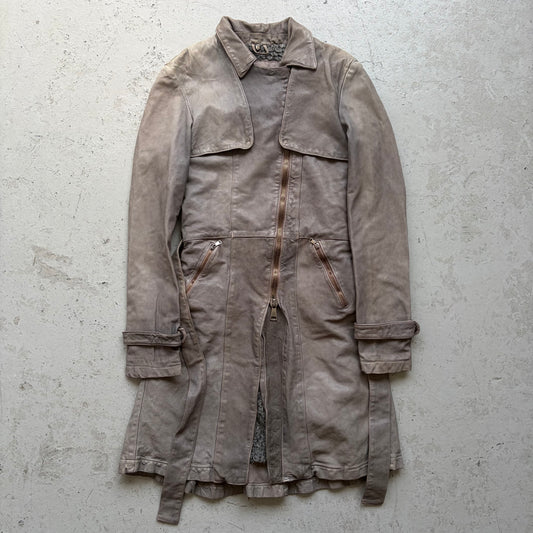 Giorgio Brato Wool Lined Leather Trench Coat (40)