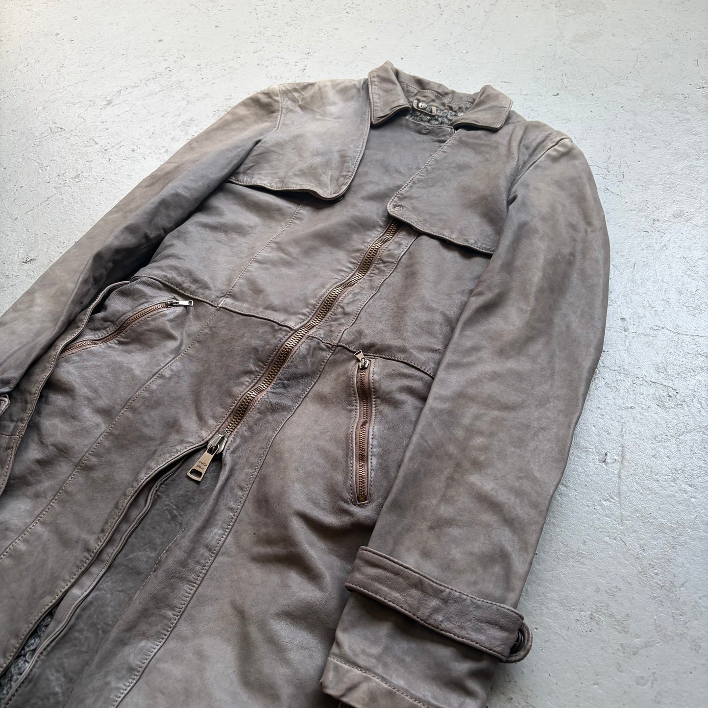 Giorgio Brato Wool Lined Leather Trench Coat (40)