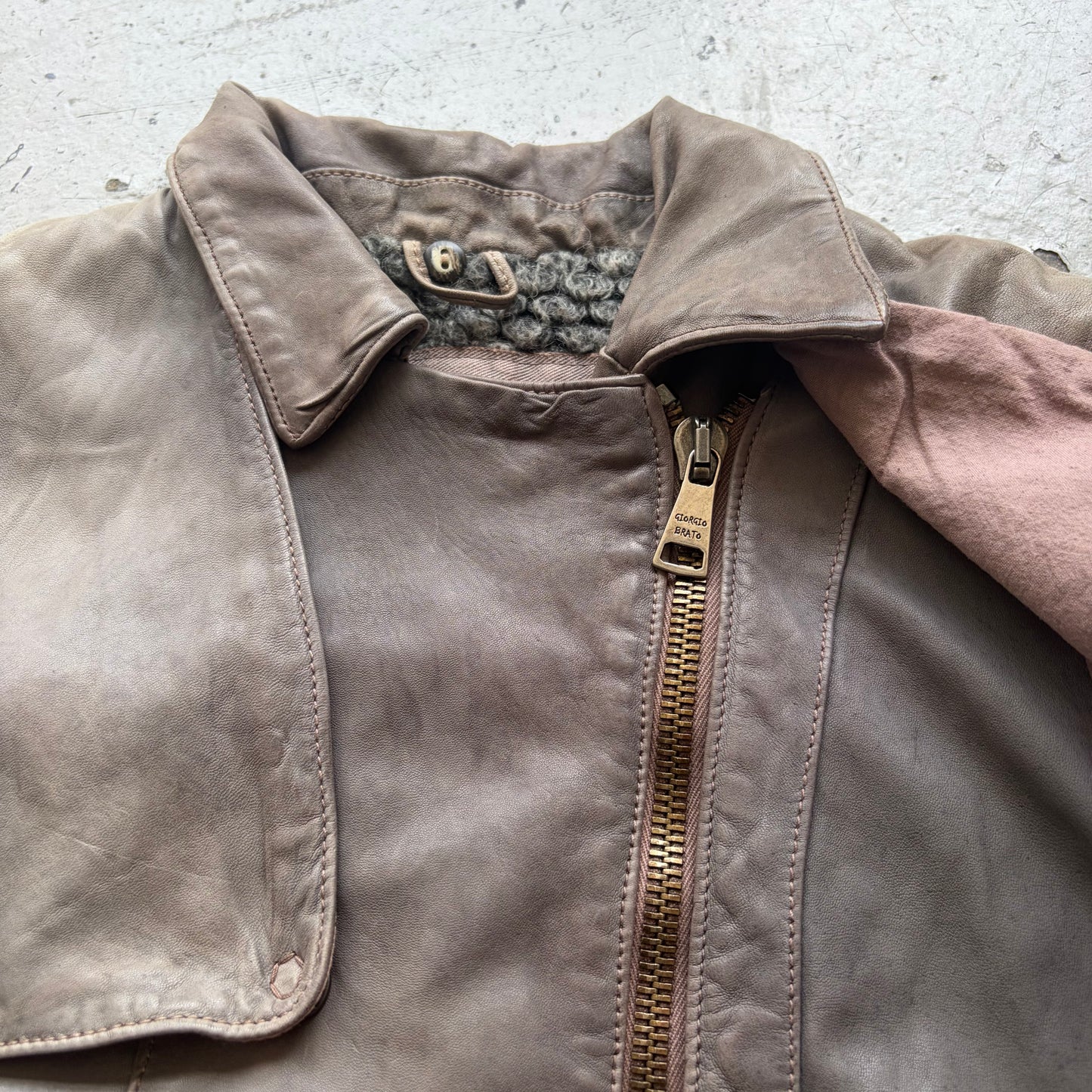 Giorgio Brato Wool Lined Leather Trench Coat (40)