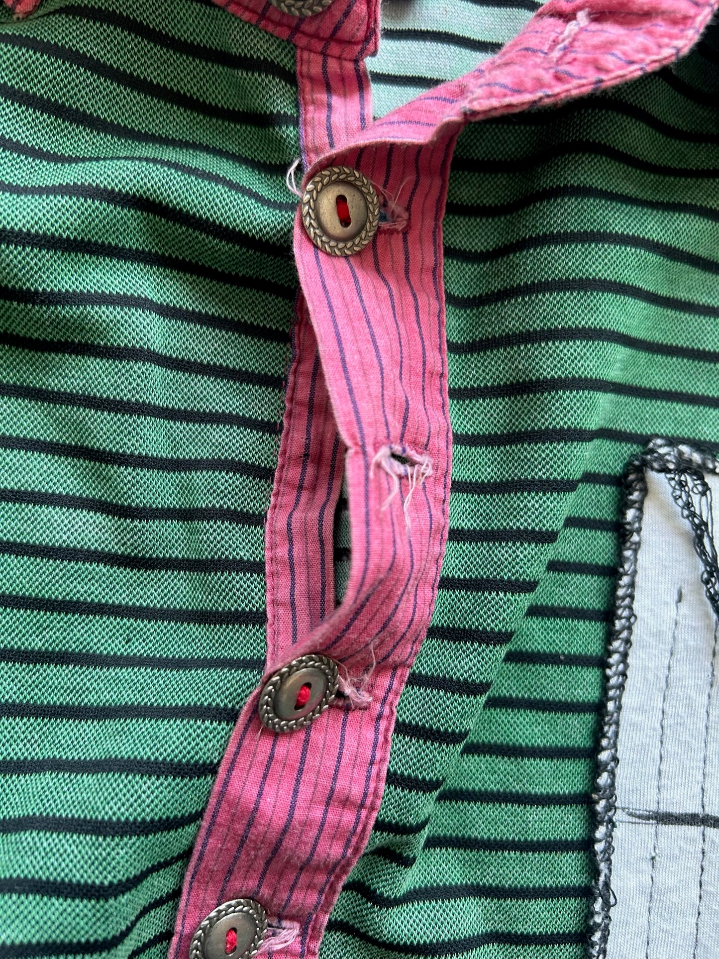 Diamond Dogs Green Striped Polo (M)