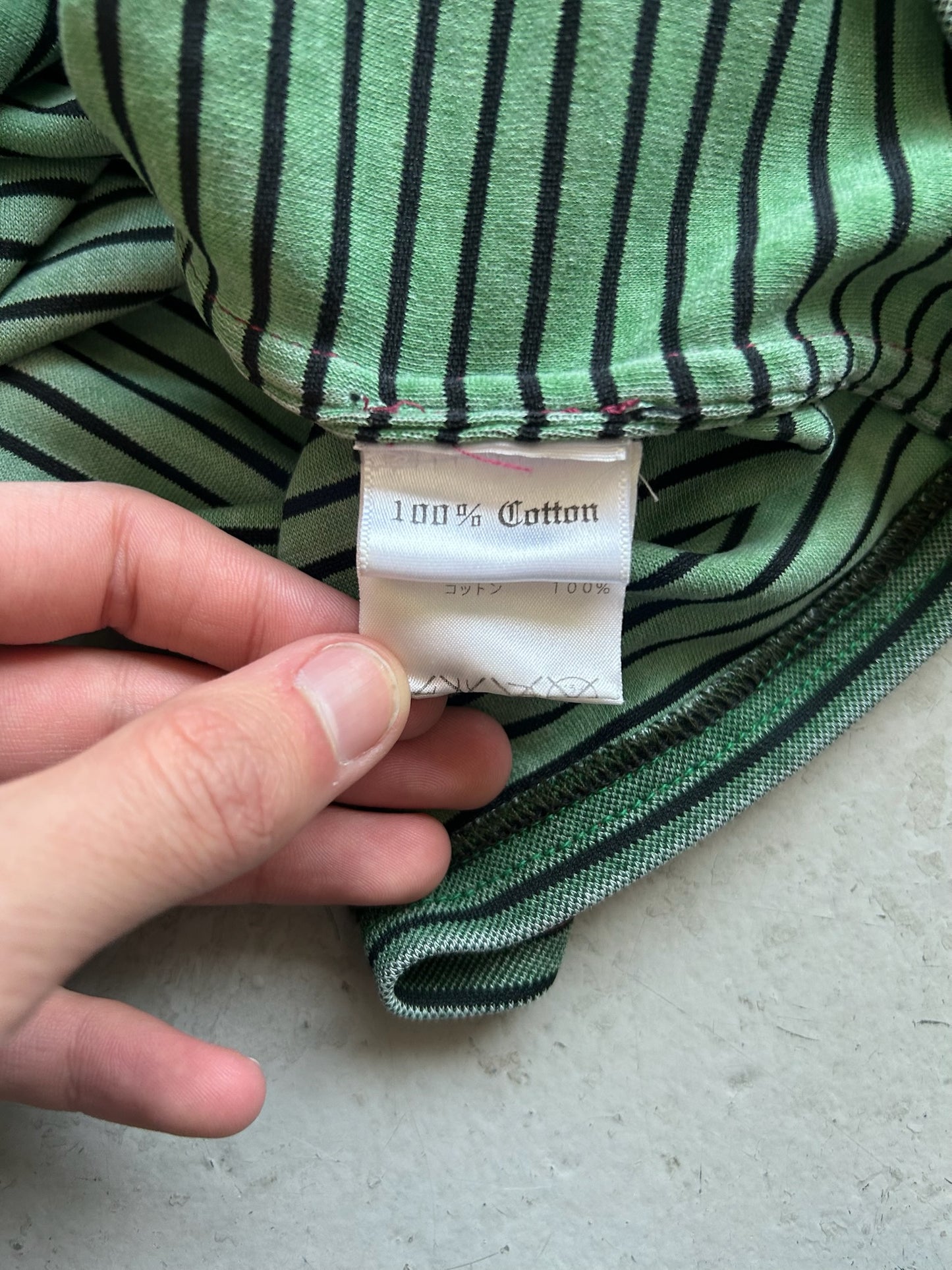 Diamond Dogs Green Striped Polo (M)