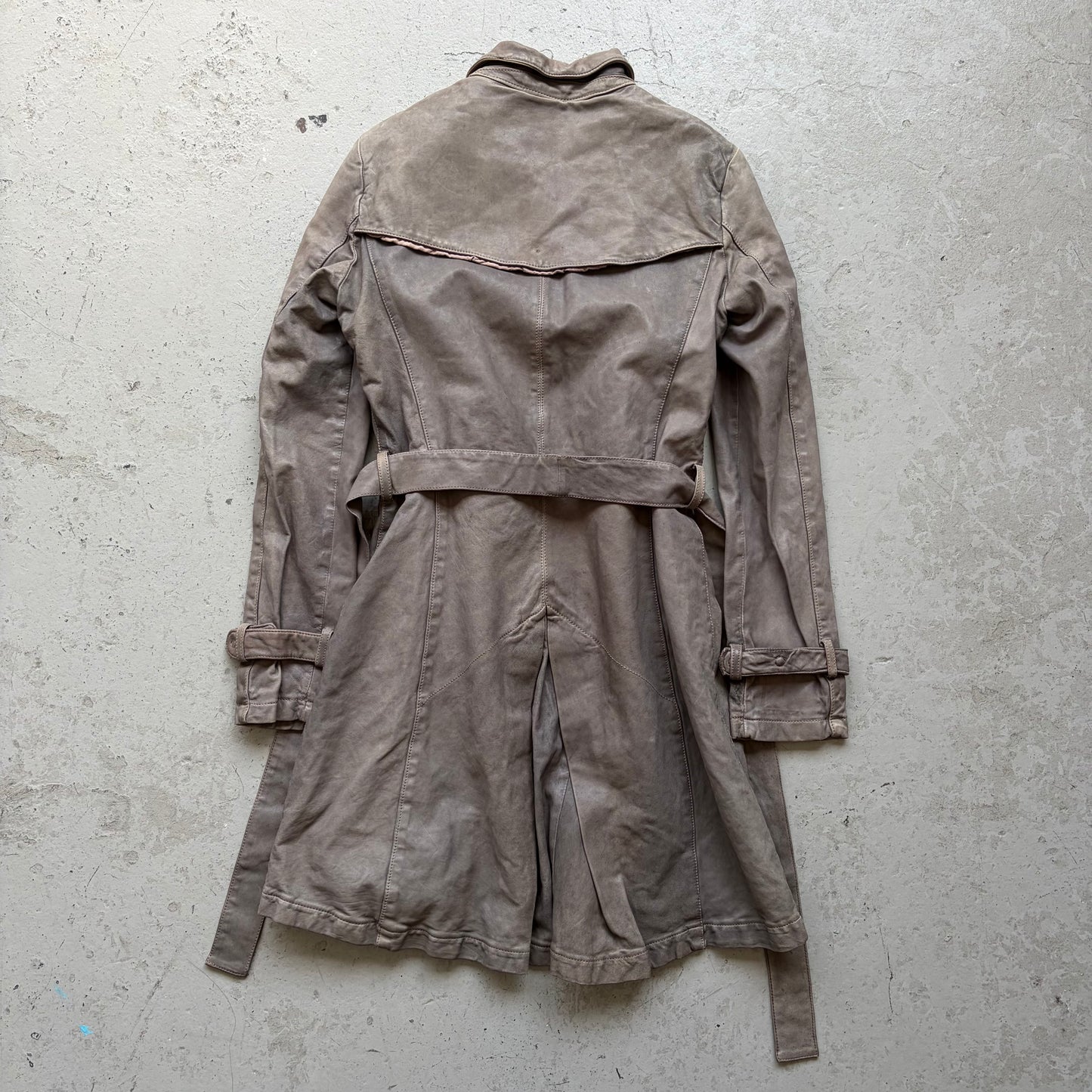Giorgio Brato Wool Lined Leather Trench Coat (40)