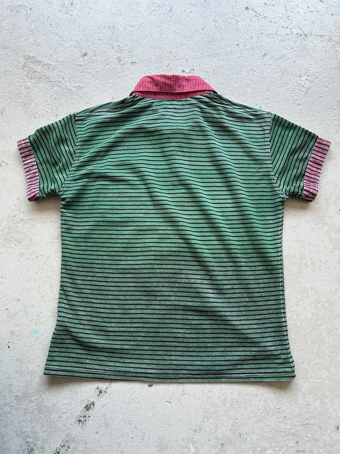 Diamond Dogs Green Striped Polo (M)