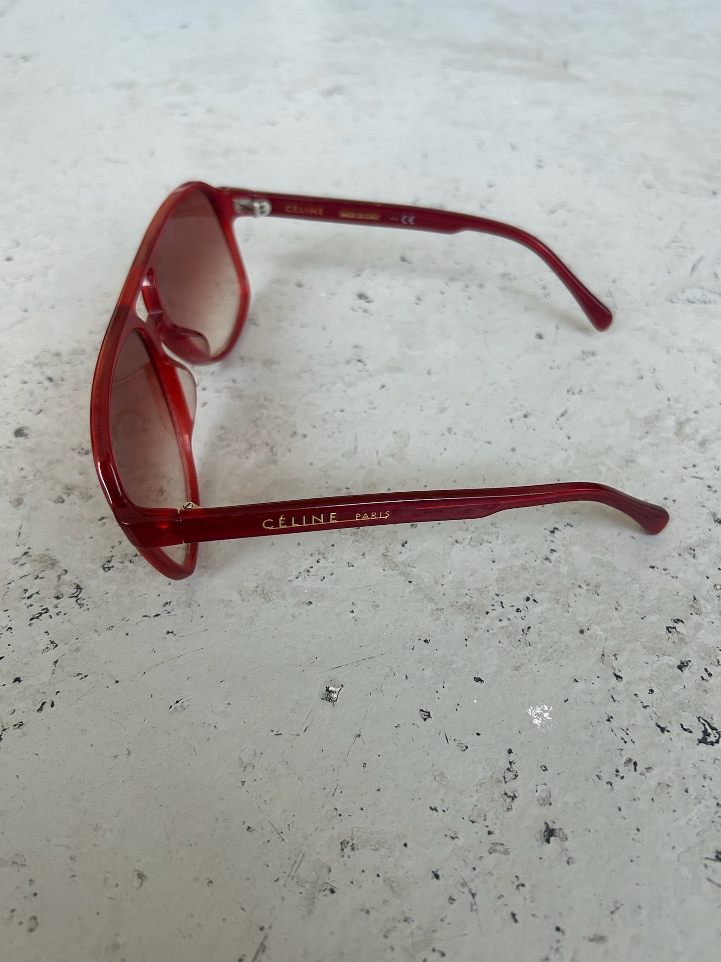 Celine Red Aviator Sunglasses (OS)