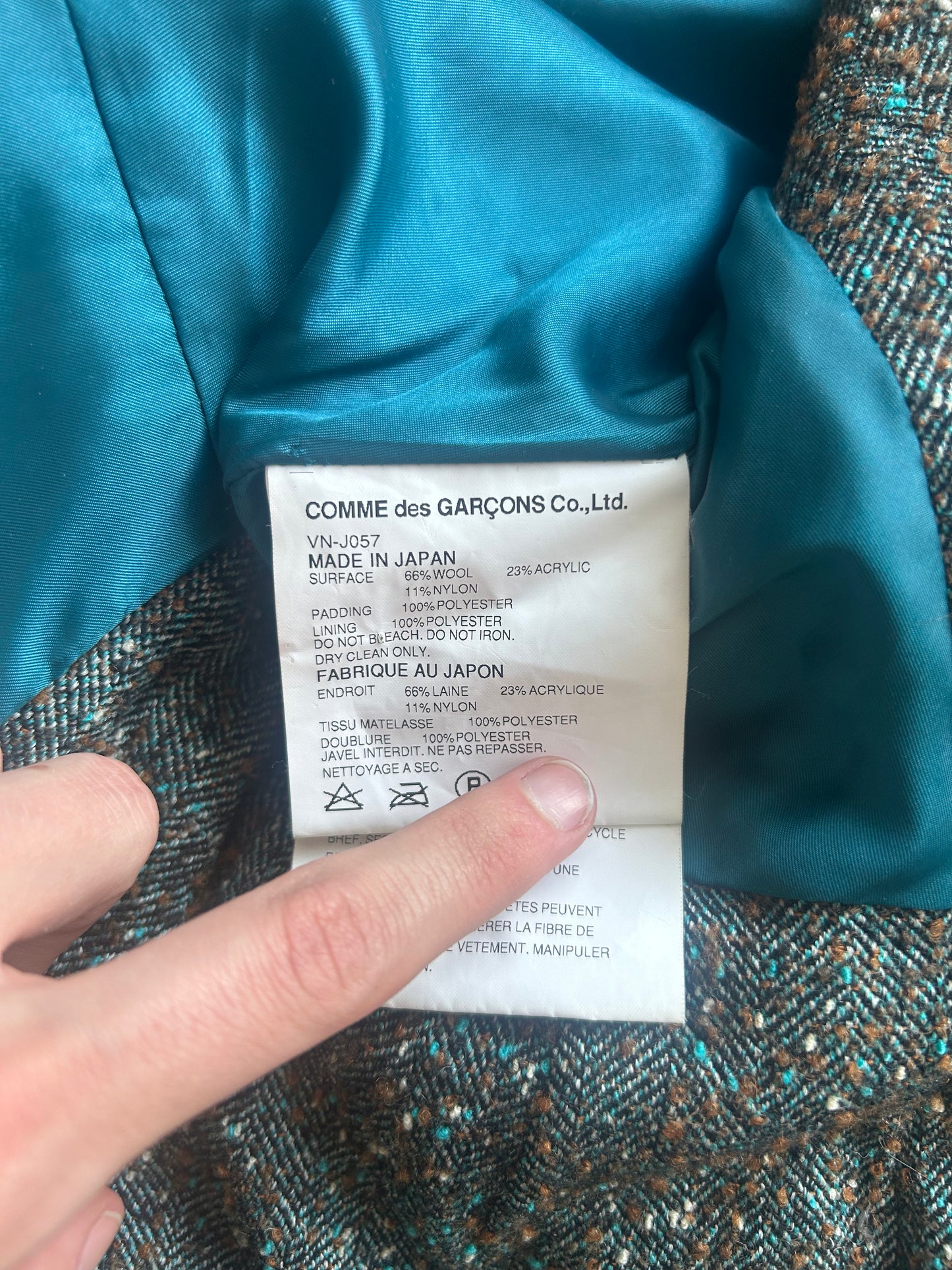 Junya Watanbe Comme Des Garcons AD2004 Tweed Blazer (M)