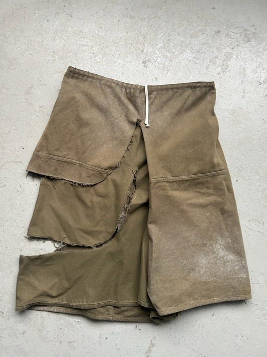 Comme Des Garcons AD2003 Army Deconstructed Glitter Skirt (OS)