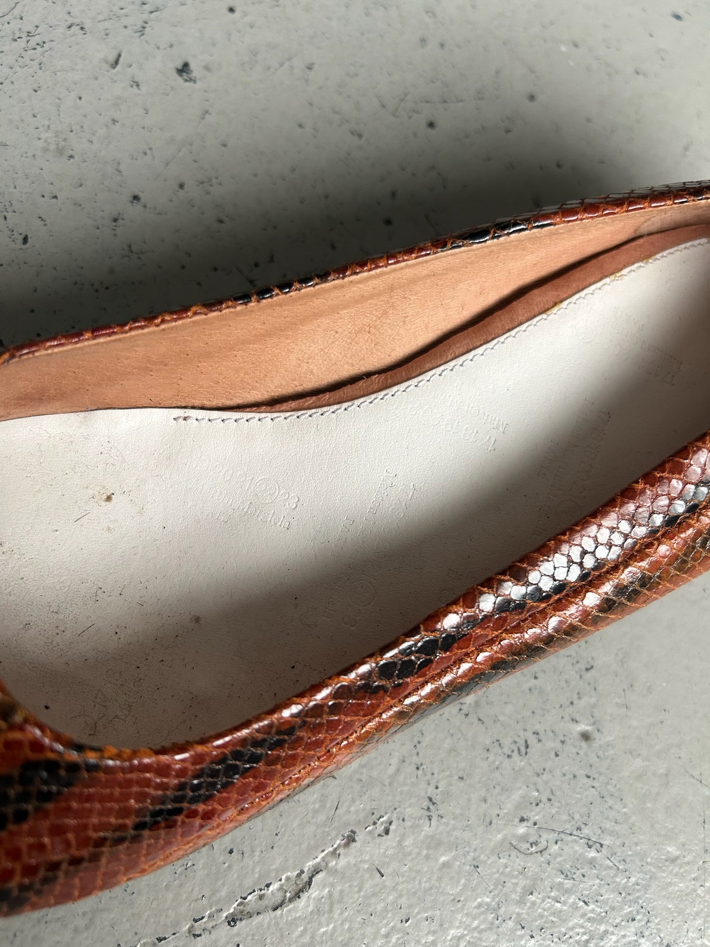 Maison Margiela Snakeskin Flats (39.5)