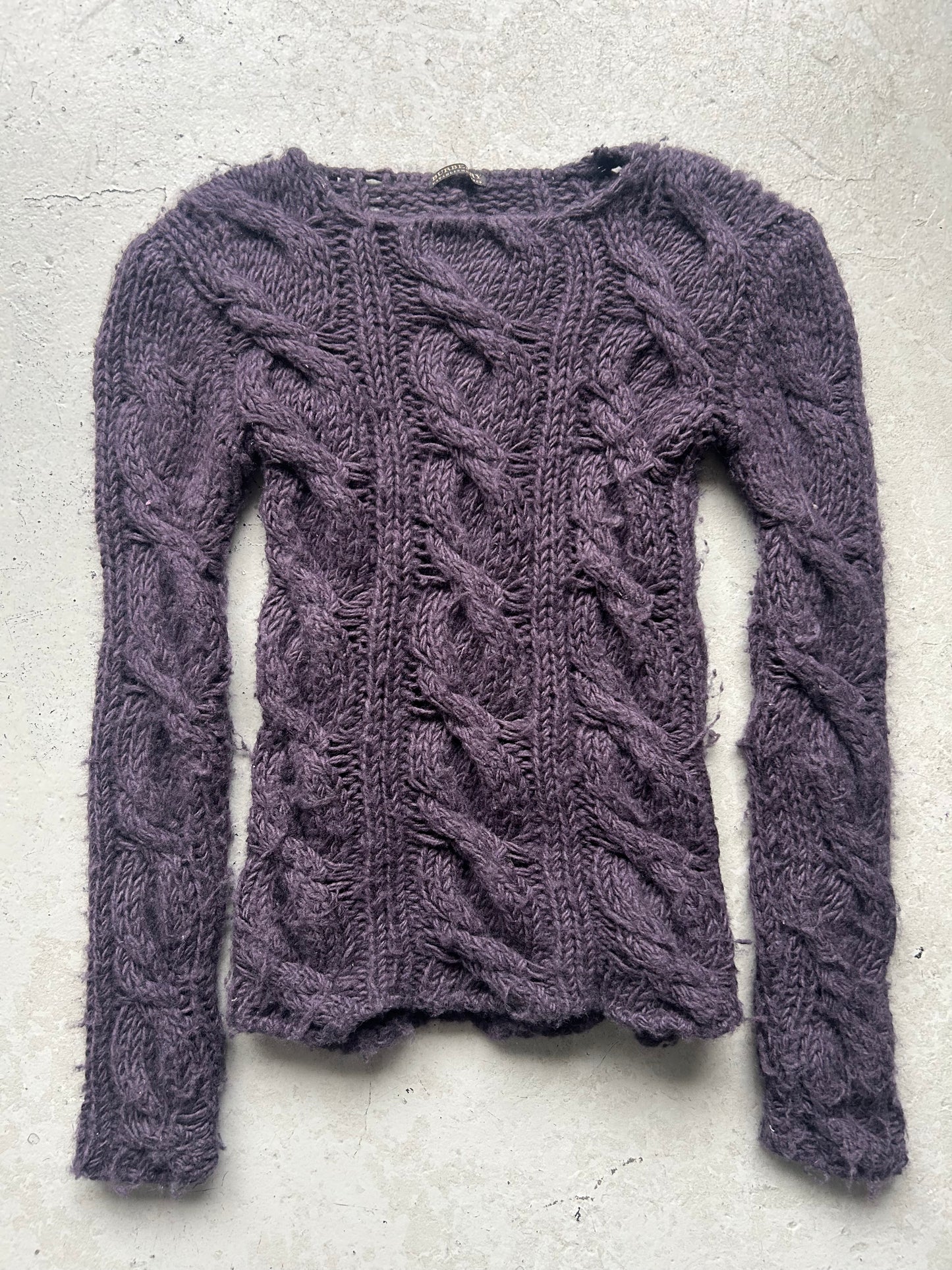 Burberry Wool Knit Purple Sweater (M)