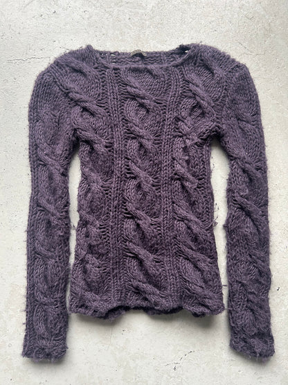 Burberry Wool Knit Purple Sweater (M)
