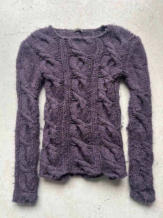 Burberry Wool Knit Purple Sweater (M)