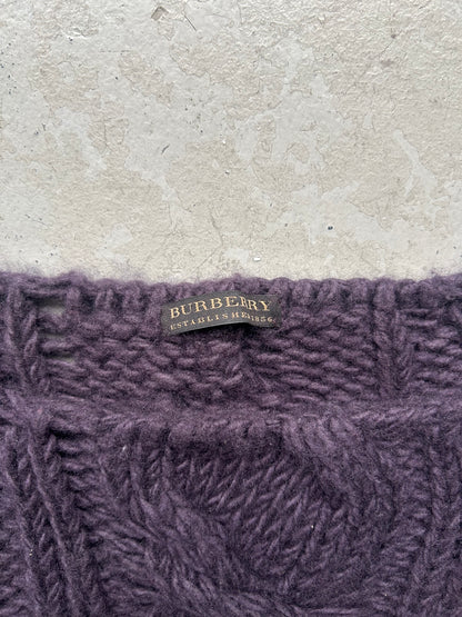 Burberry Wool Knit Purple Sweater (M)