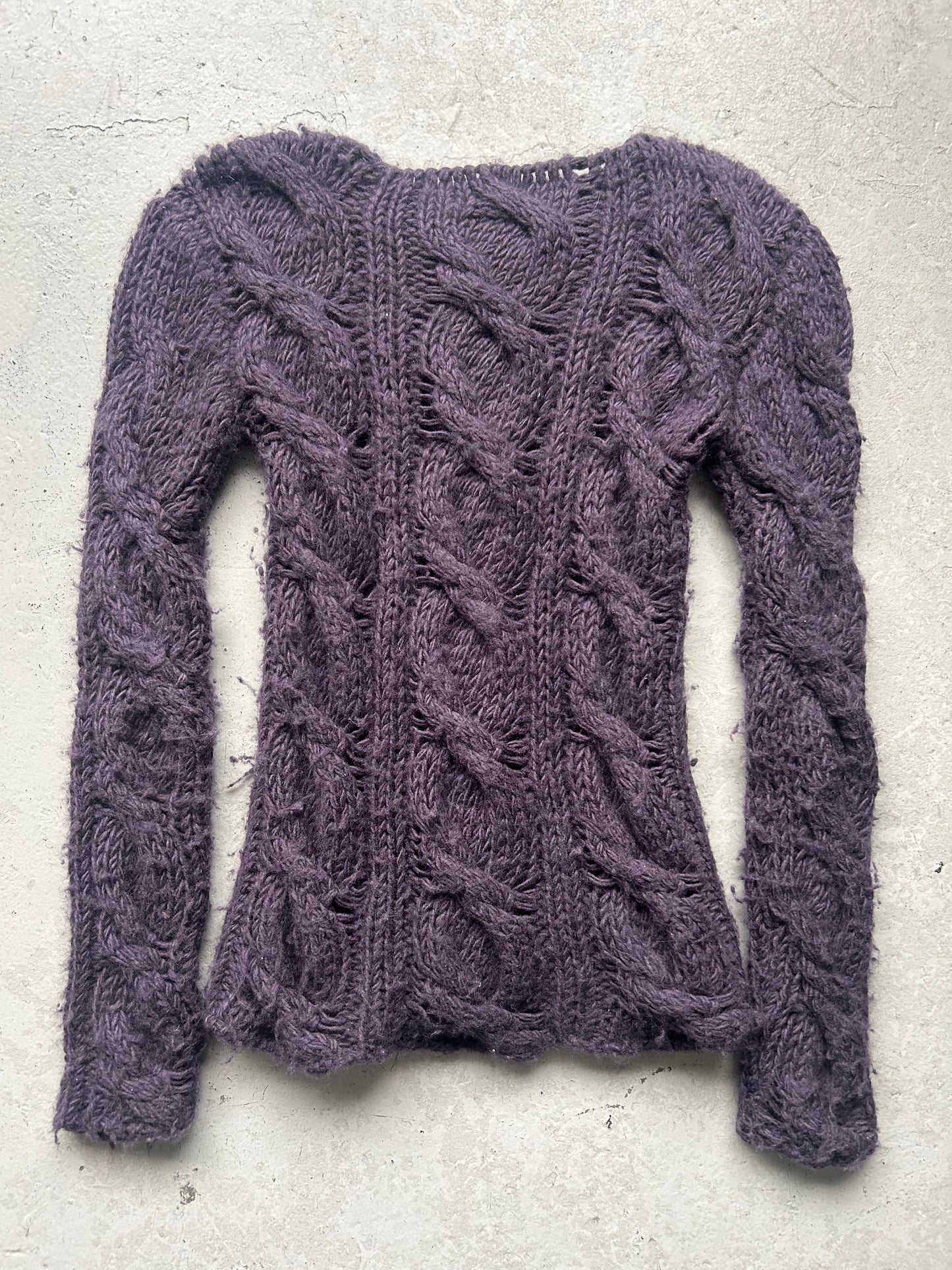 Burberry Wool Knit Purple Sweater (M)