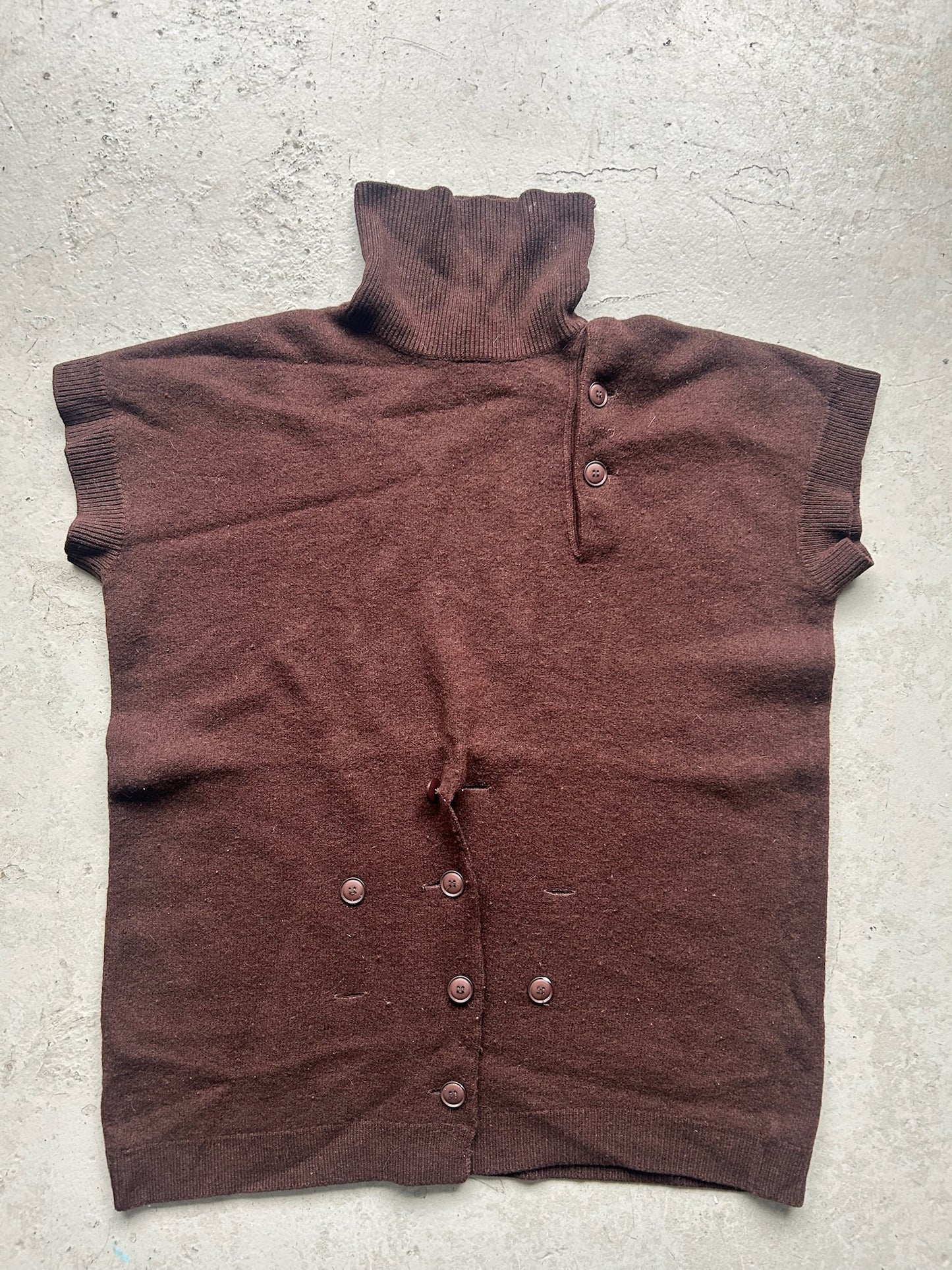 Yohji Yamamoto Pour Homme Brown Asymmetrical Cardigan (M)