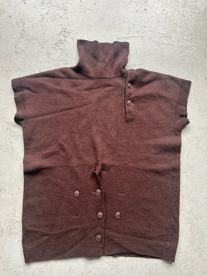 Yohji Yamamoto Pour Homme Brown Asymmetrical Cardigan (M)