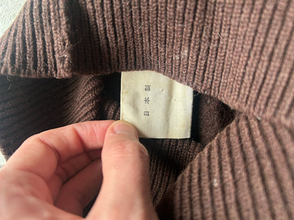 Yohji Yamamoto Pour Homme Brown Asymmetrical Cardigan (M)