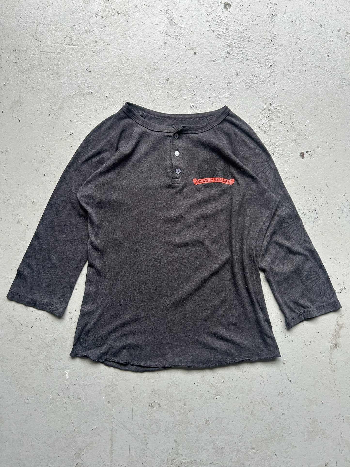 Chrome Hearts Grey Horse Shoe Henley (S)
