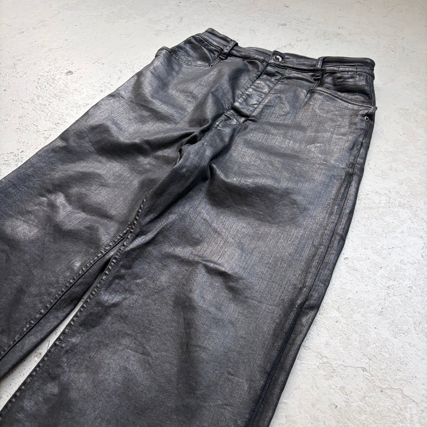 Rick Owens DRKSHDW FW18 Black Waxed Mastadon Cut (28)
