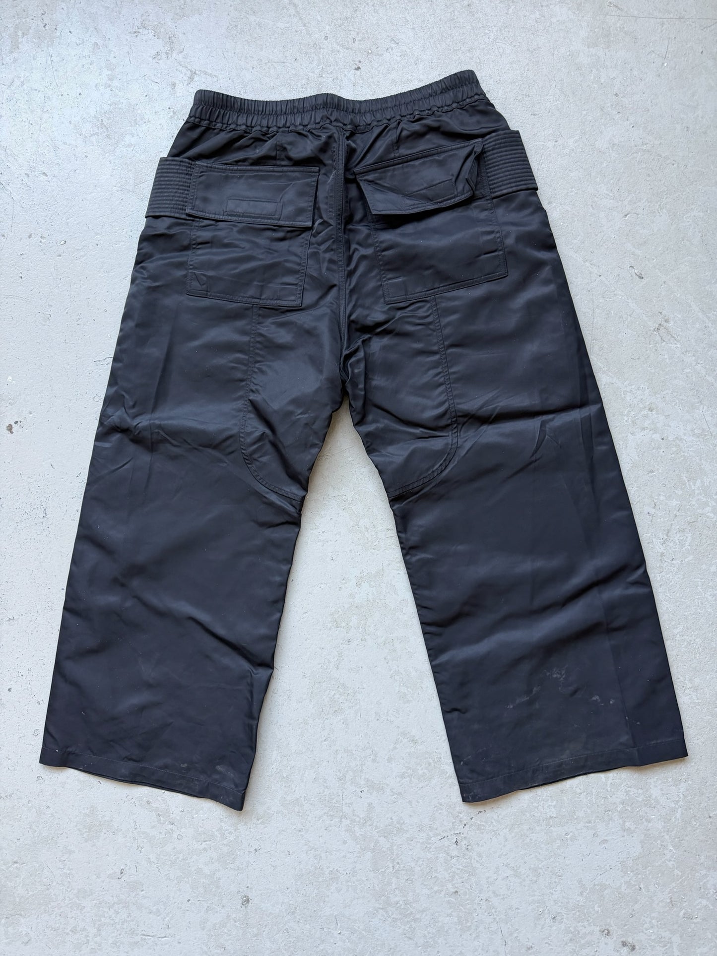 Rick Owens DRKSHDW SS24 Nylon Black Creatch Cargos (XL)