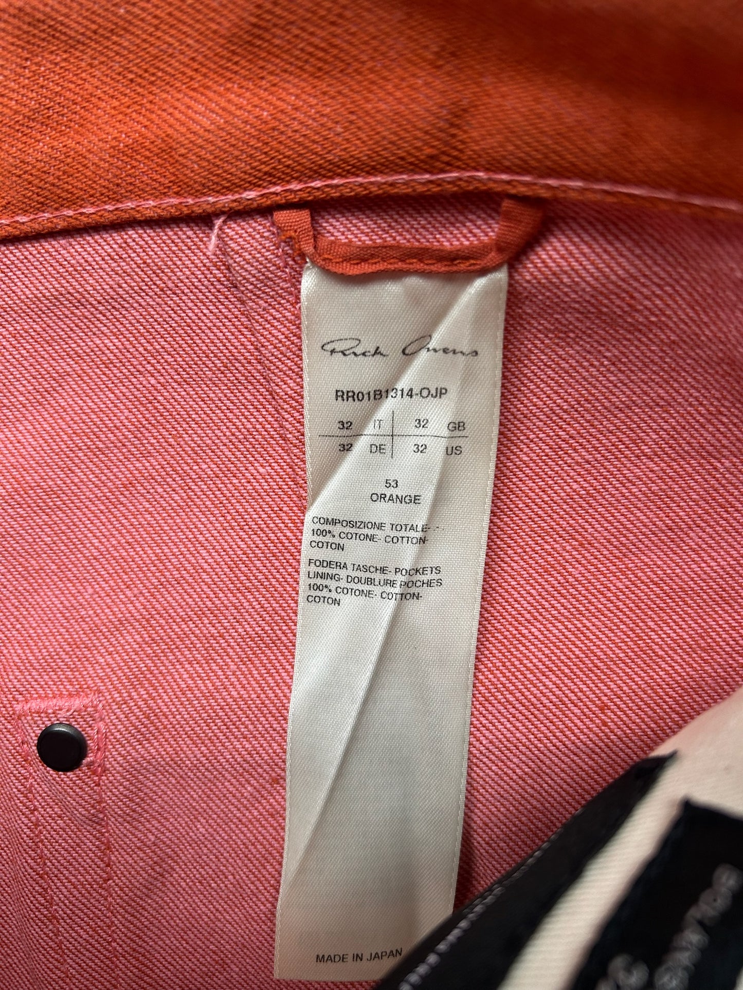 Rick Owens DRKSHDW Japanese Selvedge Orange Bolan Bootcut Denim (32)