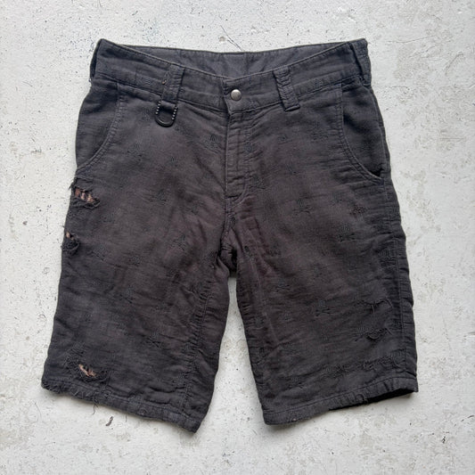 Roen Skull Print Distressed Shorts (30)