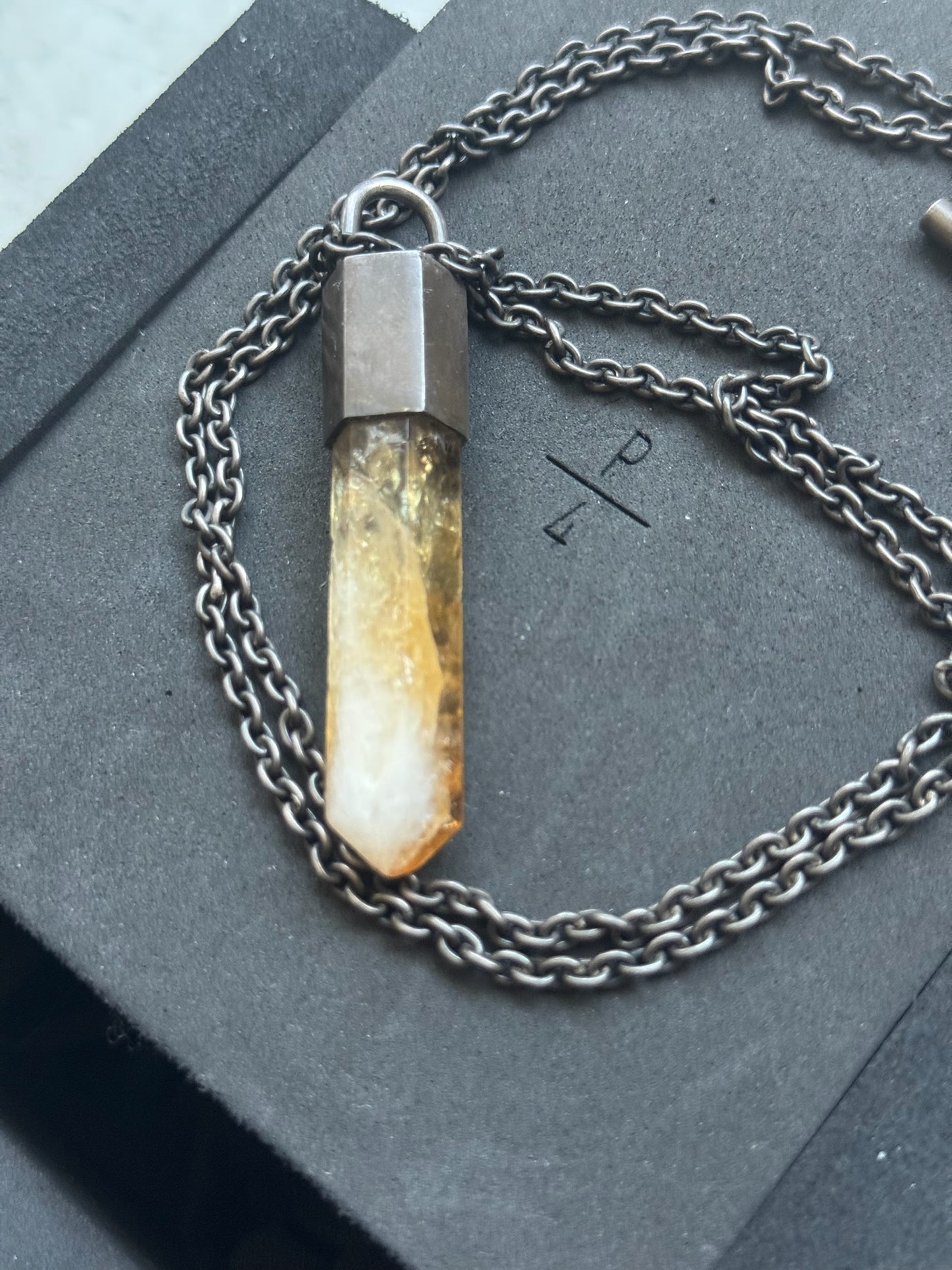 Parts of Four Citrine Tallsman Necklace