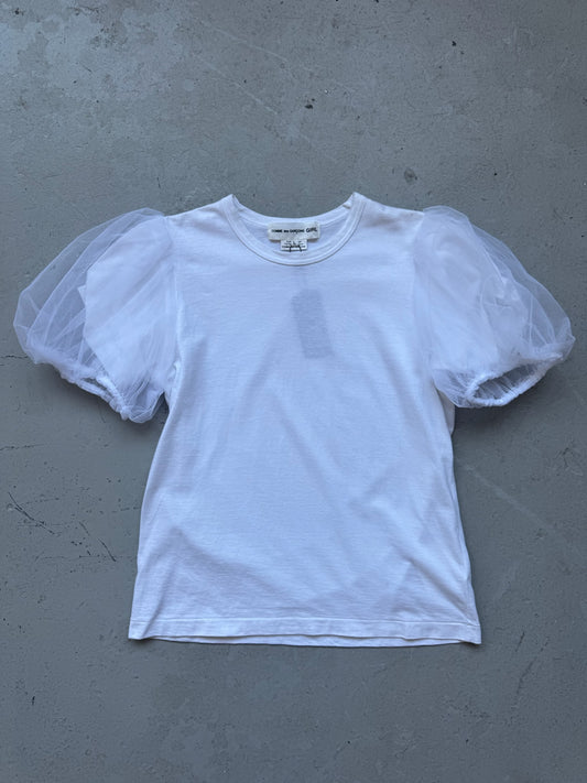Comme Des Garcons Girl White Shirt with Mesh Sleeves (L)