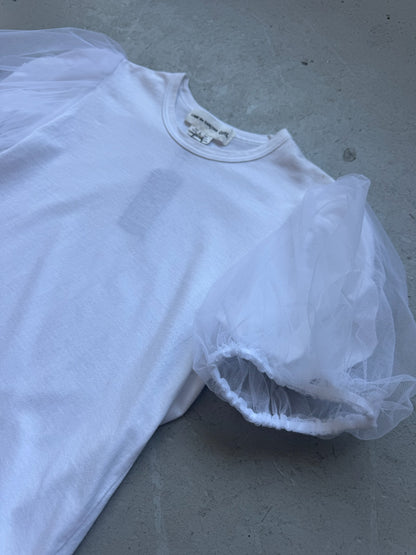 Comme Des Garcons Girl White Shirt with Mesh Sleeves (L)