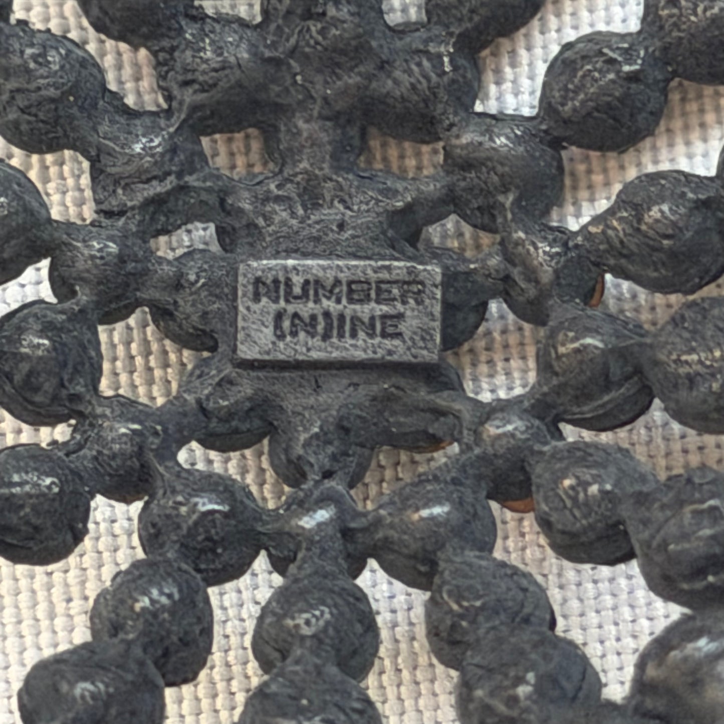 Number (N)ine Heart Black Rhinestone Pin (OS)