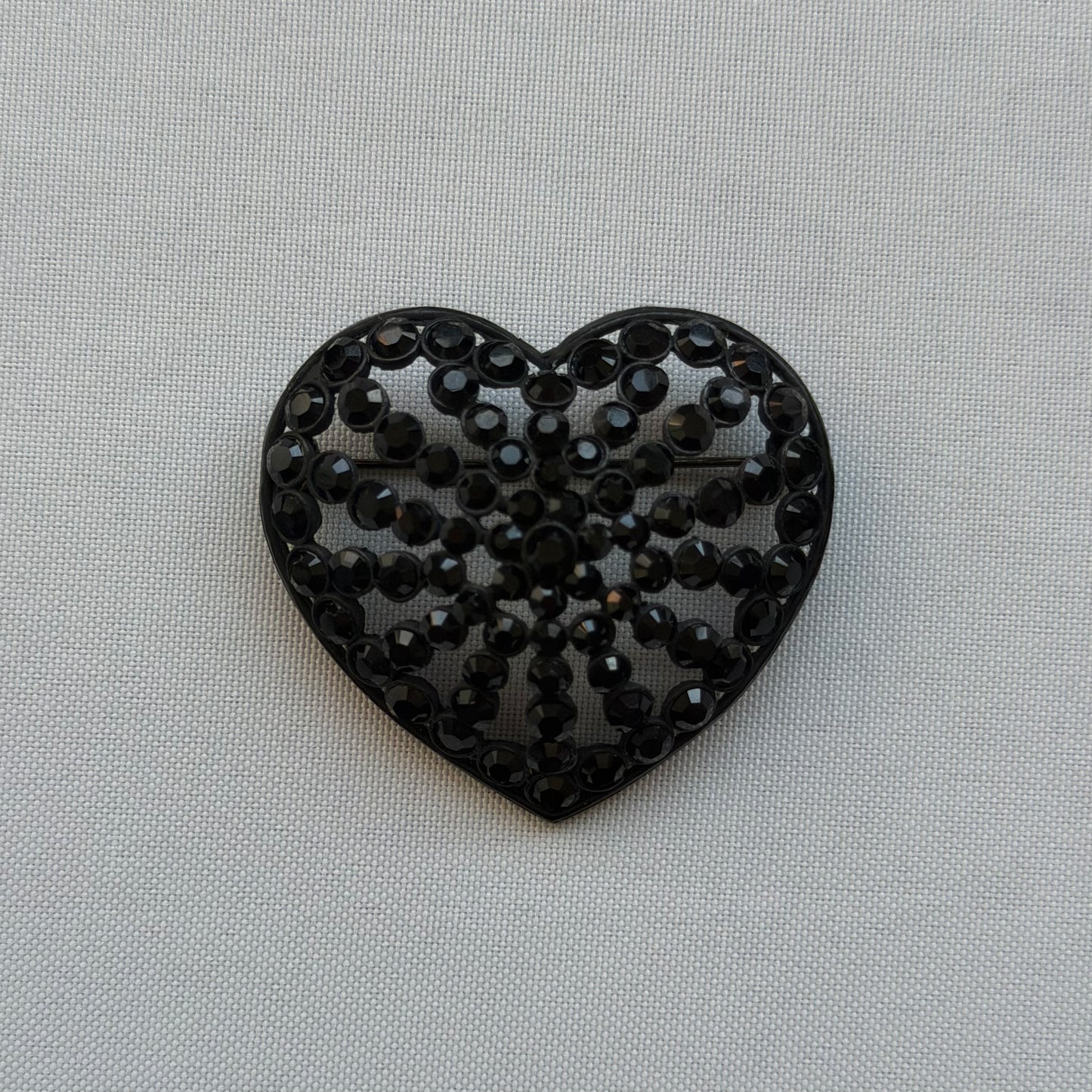 Number (N)ine Heart Black Rhinestone Pin (OS)