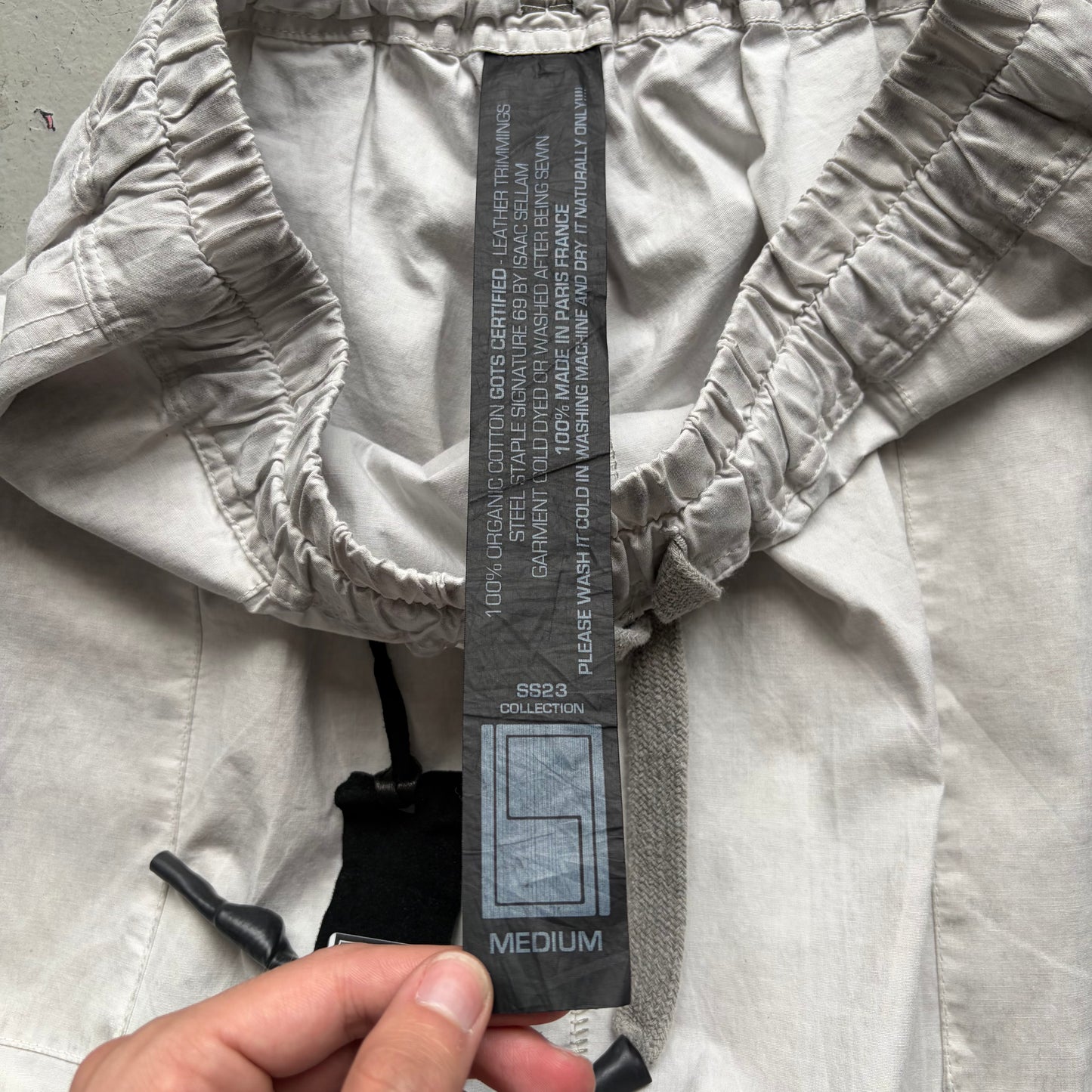 Isaac Sellam SS23 Light Grey Cotton Jogger Pants (M)