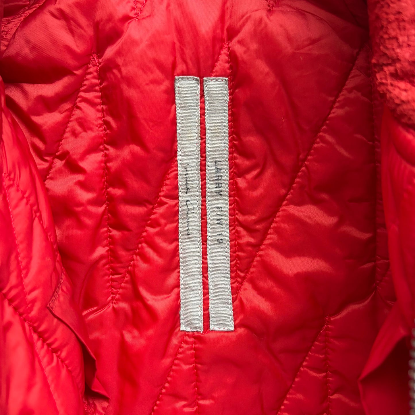 Rick Owens FW19 LARRY Sample Cardinal Red Leather Polyester Trench Coat (40)