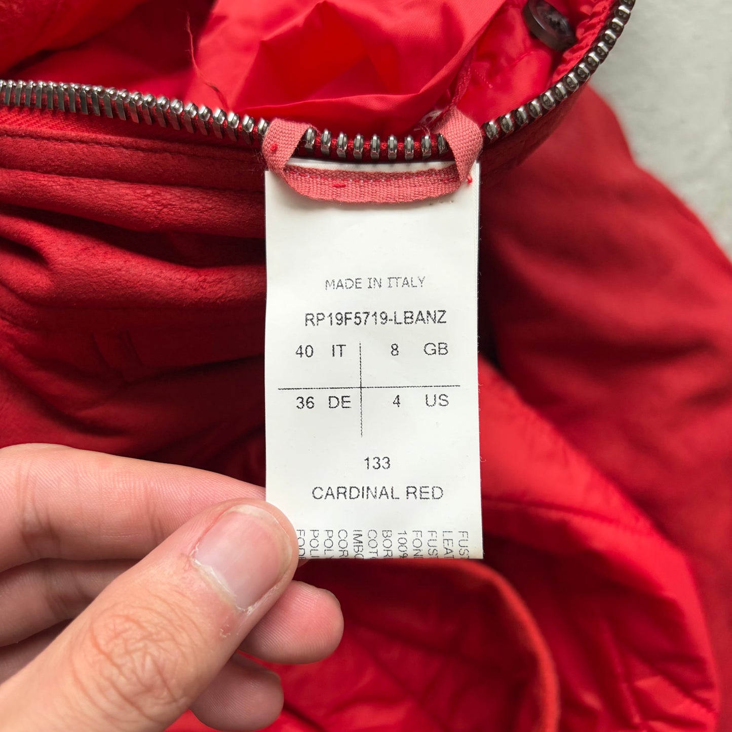 Rick Owens FW19 LARRY Sample Cardinal Red Leather Polyester Trench Coat (40)
