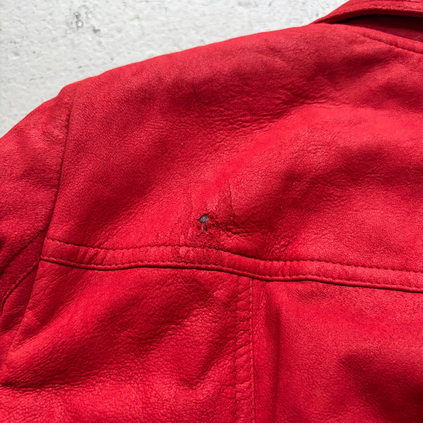 Rick Owens FW19 LARRY Sample Cardinal Red Leather Polyester Trench Coat (40)