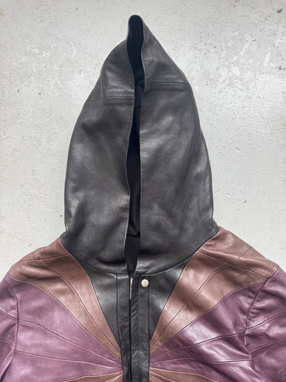 Rick Owens FW23 Luxor Leather Hooded Heavy Jacket (56)