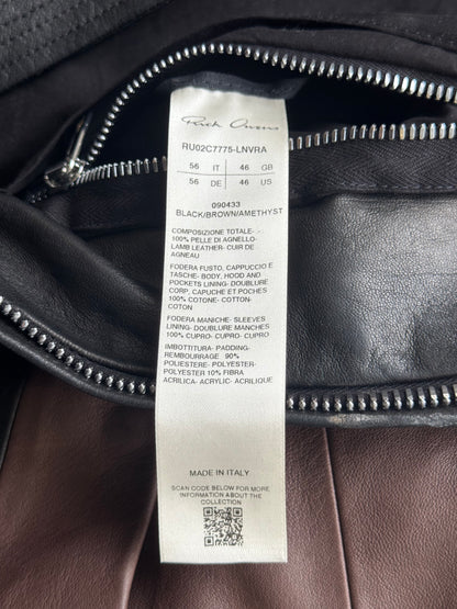 Rick Owens FW23 Luxor Leather Hooded Heavy Jacket (56)