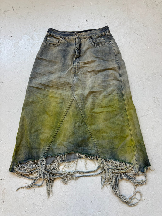 Rick Owens FW23 Luxor Pearl/Acid Degrade Godet Skirt (30)