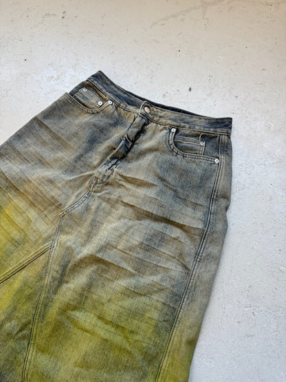 Rick Owens FW23 Luxor Pearl/Acid Degrade Godet Skirt (30)