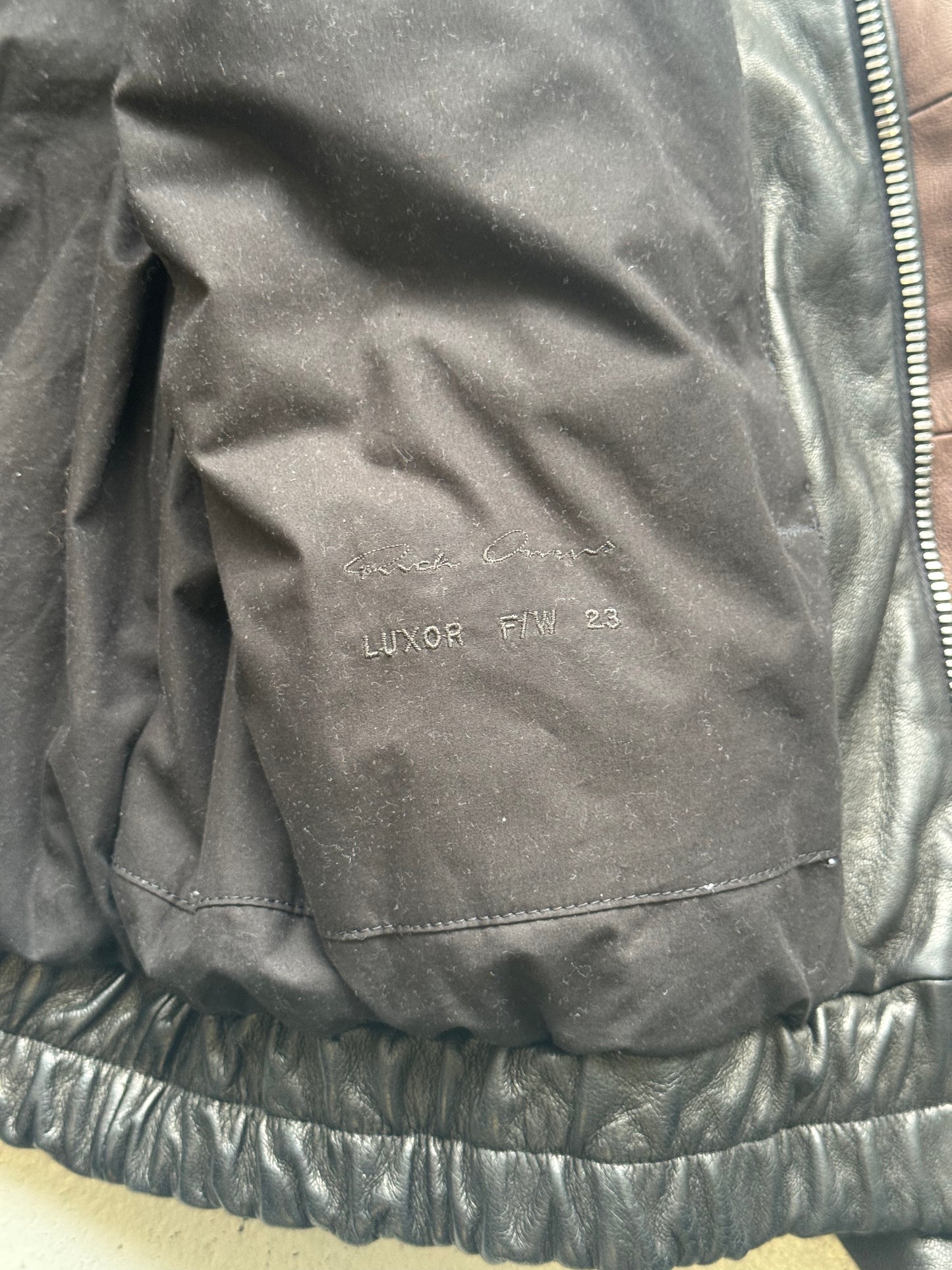 Rick Owens FW23 Luxor Leather Hooded Heavy Jacket (56)