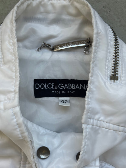 Dolce & Gabbana White Nylon Multi Pocket Jacket (42)