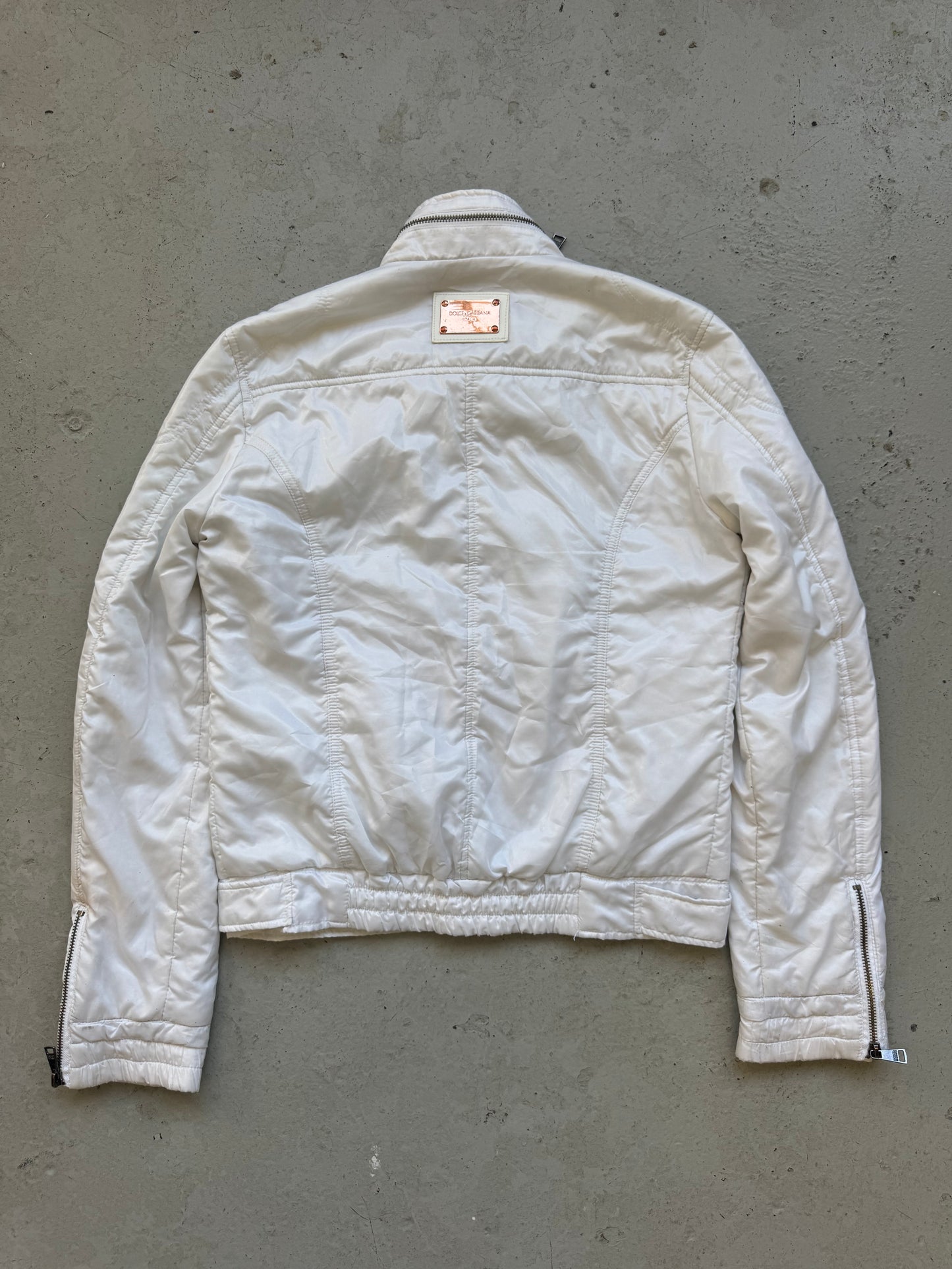 Dolce & Gabbana White Nylon Multi Pocket Jacket (42)