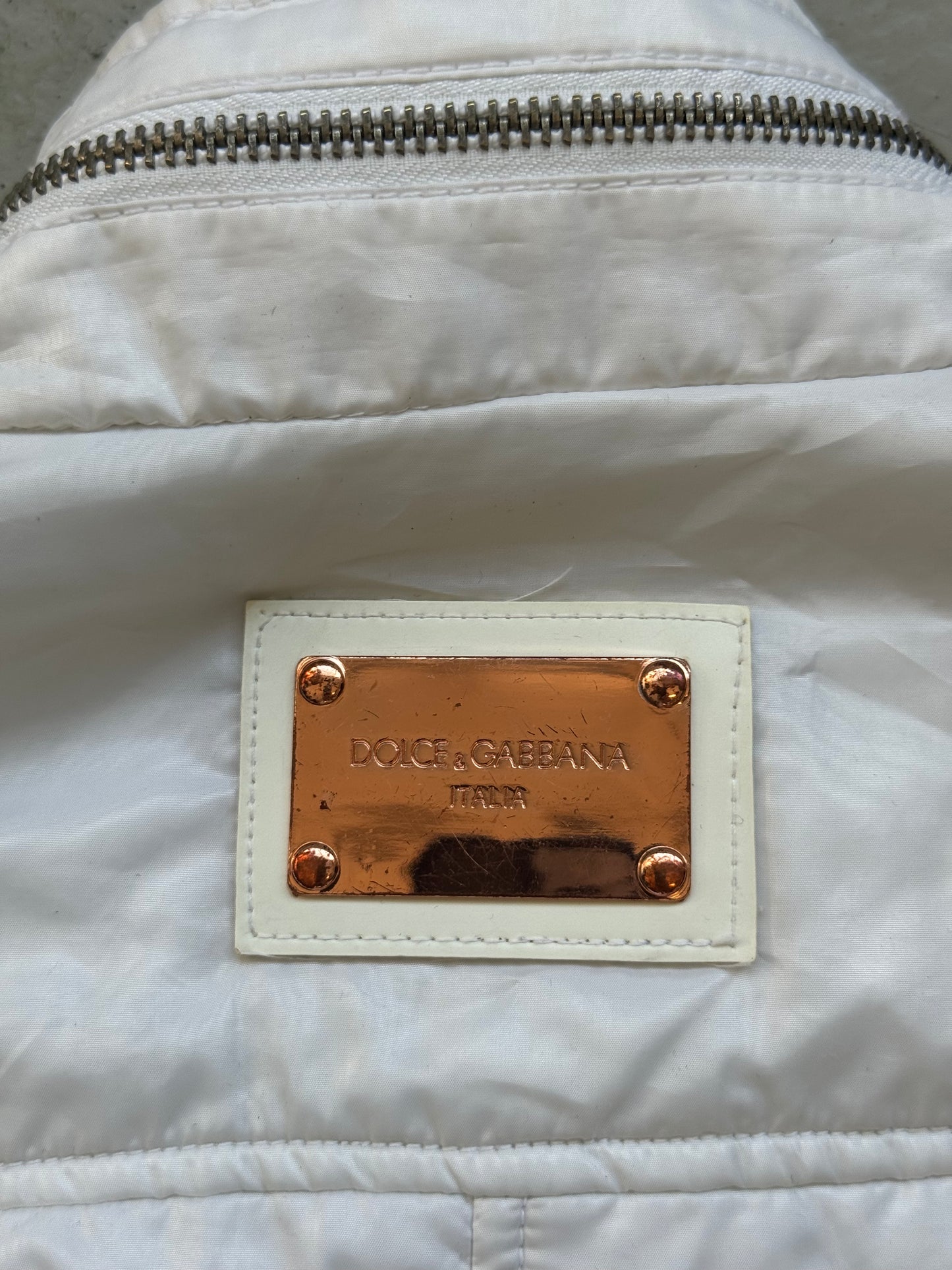 Dolce & Gabbana White Nylon Multi Pocket Jacket (42)