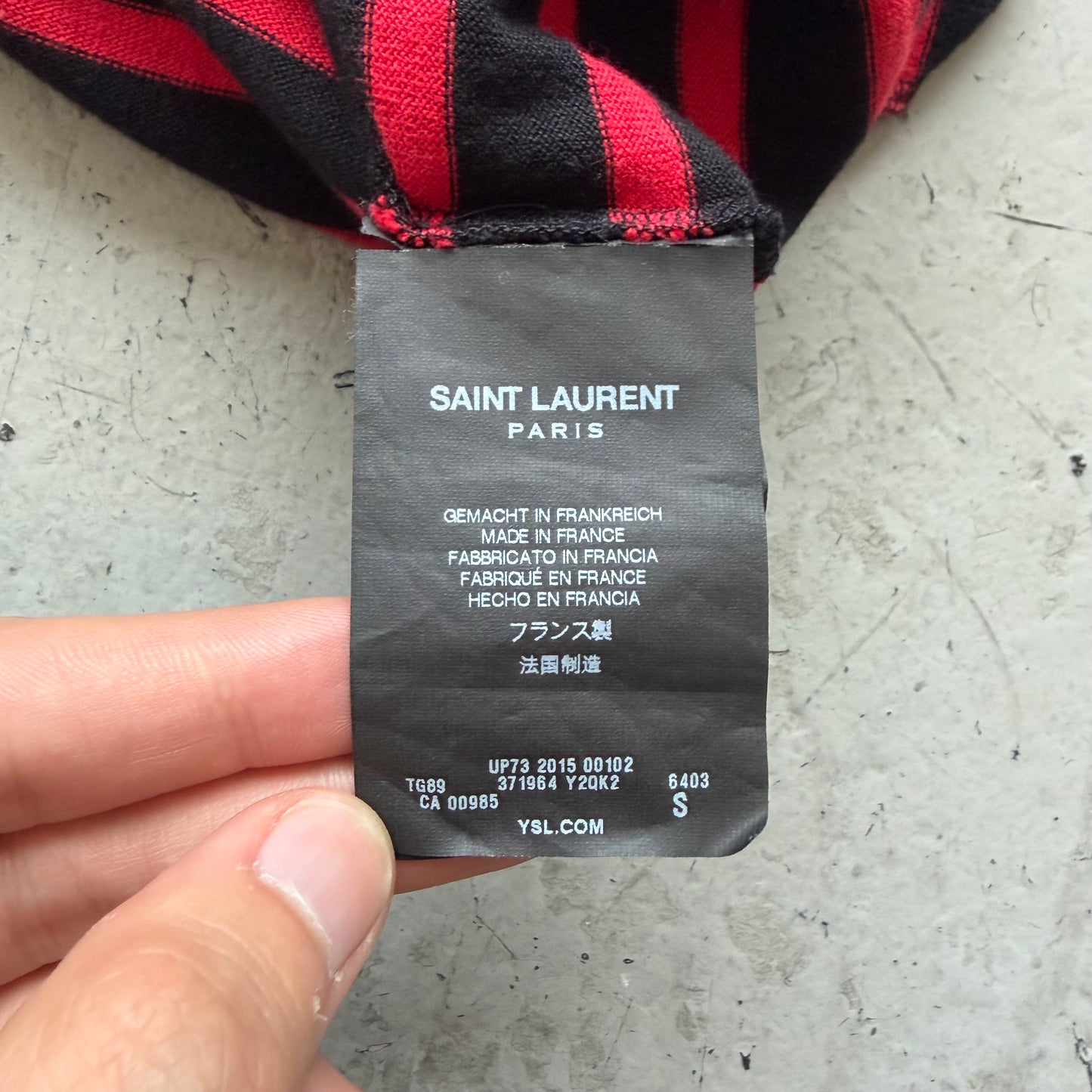 Saint Laurent Paris 2015 Black & Red Striped Long Sleeve (S)