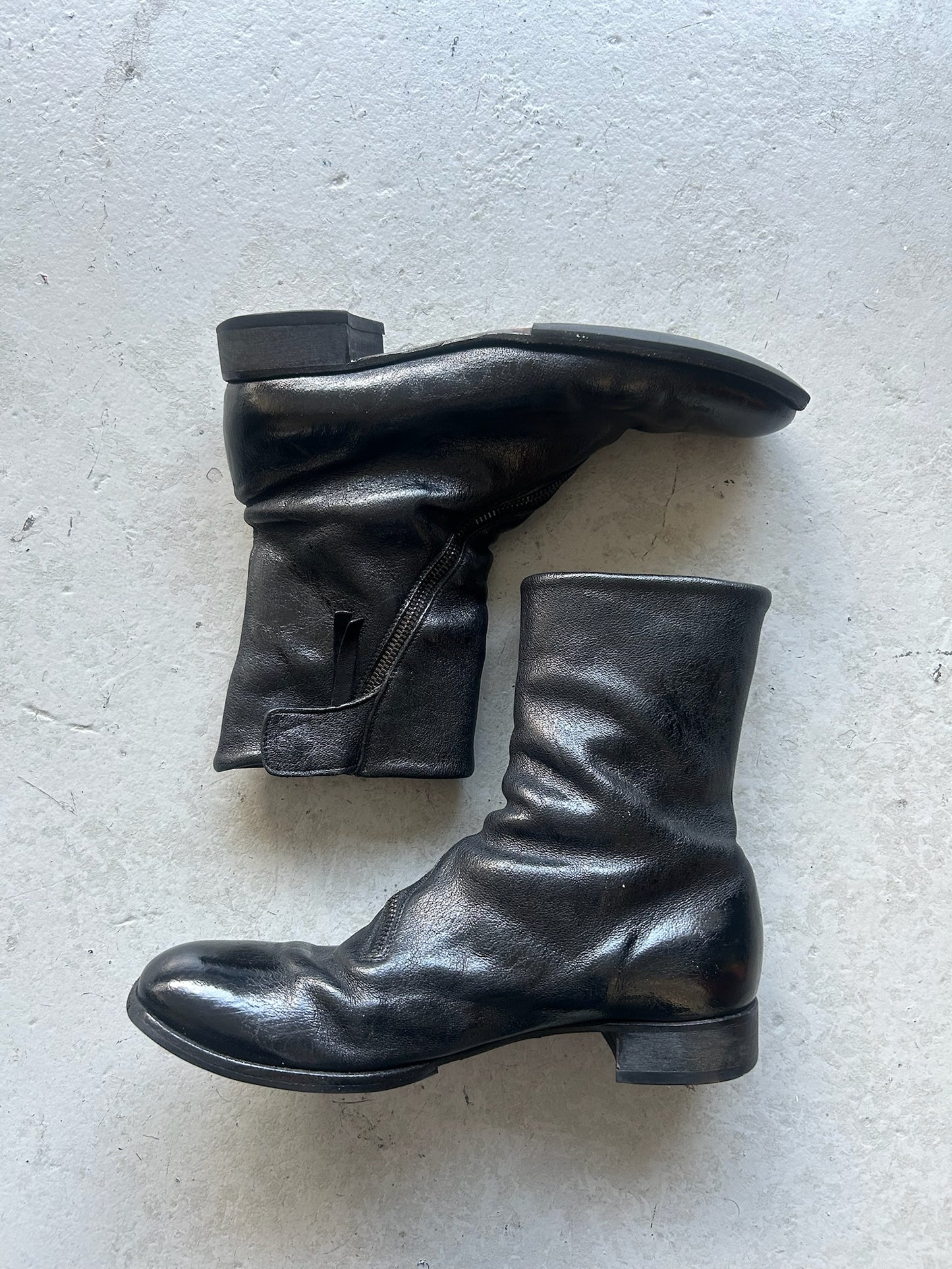 Yohji Yamamoto x Cherevichkiotvichki 2017 Black Leather Zip Boots (43)