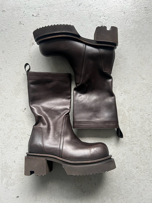 Rick Owens Pull On Brown Leather Bogan (41)